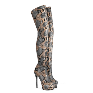 snakeskin thigh high boots size 11